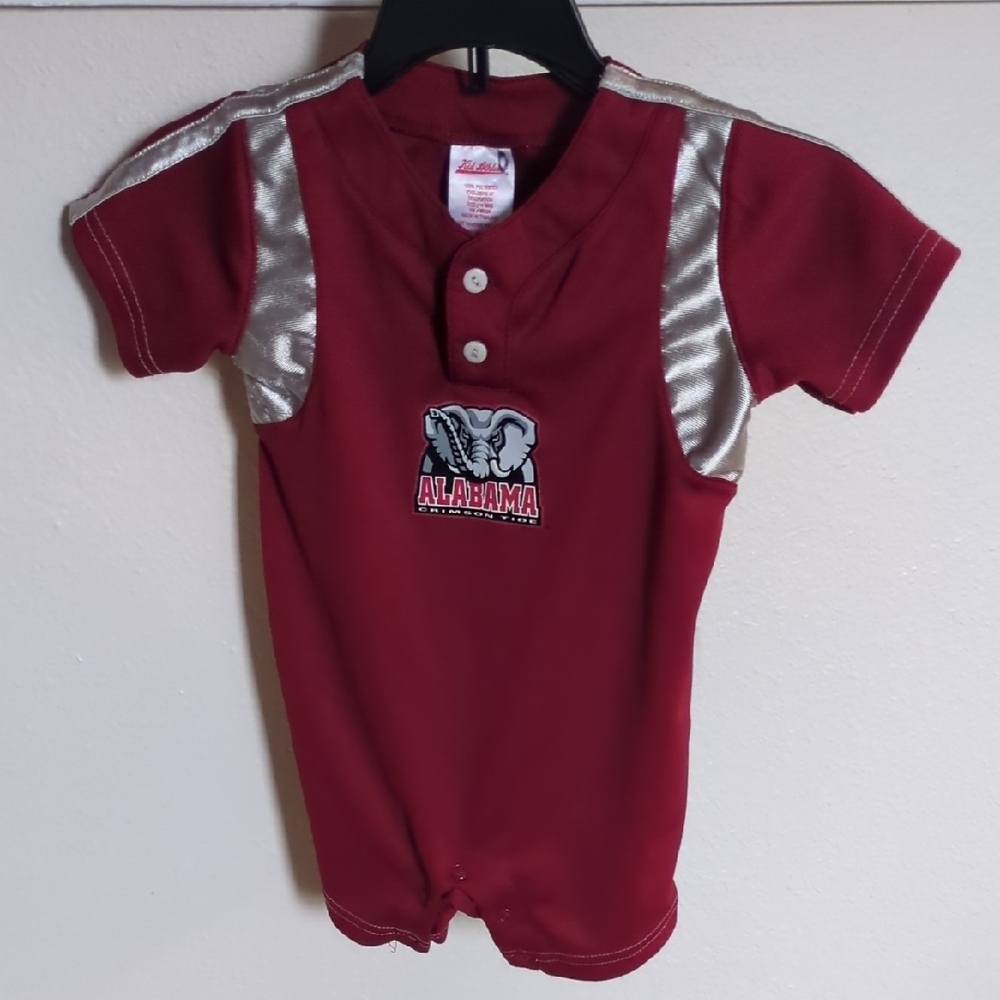 Crimson and Silver Baby Romper